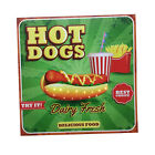 LED Wandbild mit Beleuchtung Nostalgiebild Hot Dogs Leuchtbild 40x40 cm