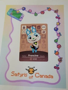 Carte amiibo Francine #299 Animal Crossing authentique jamais numérisée - Photo 1/3