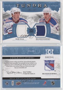 2011 Artifacts Tundra Tandems Dual Jerseys Blue /225 Marc Staal Brandon Dubinsky