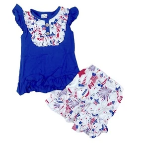 5T/5 Girls 4th of July Patriotic Memorial Day Boutique Outfit - Picture 1 of 1