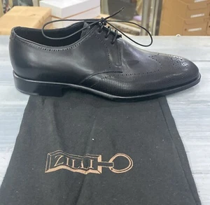 ZILLI men's shoe shoe Inglesina size Eu 40.5 black leather (sun 29.5cm) Z0* - Picture 1 of 12