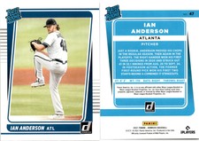 Ian Anderson 2021 Donruss Baseball Card 47  Atlanta Braves
