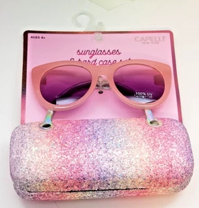 CAPELLI NEW YORK Sunglasses & Hand Case Set Ages 4+ 100% UV Protection For Girls - Picture 1 of 3