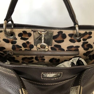 Italian Butter Soft Leather Handbag Peakaboo Animal Hide Large One Handle Gold.. - Picture 1 of 12