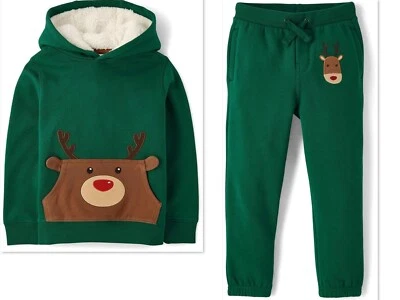 SUDADERA Y PANTALONES DE CHÁNDAL CON CAPUCHA DE RENO PARA NIÑOS CONJUNTO GYMBOREE TALLA 5T NUEVO CON ETIQUETAS * Foto 1 de 3