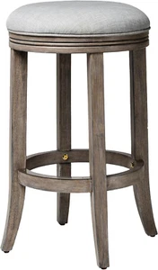 Eva 26 Inch Tall Counter Height Rotating Backless Barstool in Reclaimed Oak Fini - Picture 1 of 7