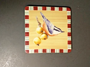 Lenox Winter Greetings Everyday ceramic square coaster Nuthatch - Picture 1 of 3