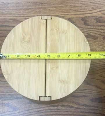 Brightroom 9" x 4" Circular Hinge Lid Bamboo Countertop Organizer - Image 1 of 4