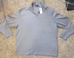 Polo Ralph Lauren Estate Rib 1/4 Zip Pullover Light Grey Men's Size XXL - Picture 1 of 6