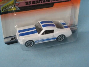 Matchbox 1965 Ford Mustang White with Stripes Classic USA 68mm Toy Model Car - Picture 1 of 2