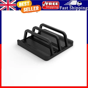 Soporte antideslizante vertical para computadora portátil de 2 ranuras para computadora tableta teléfono (negro) - Imagen 1 de 6