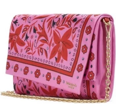 Bolso Bandolera Convertible Bolso sin asas Kate Spade Plegable Bandana Carrusel Rosa Nuevo con Etiquetas Foto 1 de 4