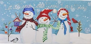 Anti-Fatigue Thin PVC Floor Runner (20"x48") CHRISTMAS SNOWMEN, LET IT SNOW, LK - Picture 1 of 18