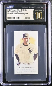 2024 Topps Allen & Ginter Jasson Dominguez #RD-18 Rookie Design Mini CGC 10 - Picture 1 of 2