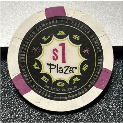(BONITO) FICHA DE PÓQUER DE FICHA DE CASINO DE $1 PLAZA FICHA DE JUEGO LAS VEGAS NEVADA Foto 1 de 3