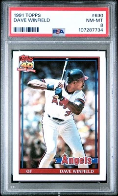 1991 TOPPS #630 DAVE WINFIELD PSA 8 - Image 1 of 2