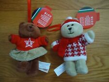 Starbucks Boy & Girl Bearista Bears Holiday Ornament Set of 2 NEW