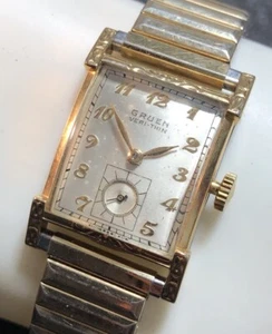 Vintage Swiss GRUEN Veri-Thin Men’s Watch 10k Gold Filled 17 Jewels Running - Bild 1 von 24