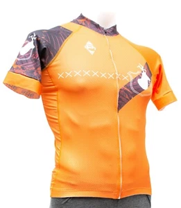 Panache Angry Bovine Deer Knife S/S Cycling Jersey Men XS 2XL 3XL Orange Bike - Picture 1 of 2