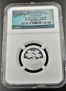 2020-S SILVER SALT BAY Virgin Islands QUARTER NP NGC PF70 UC FIRST RELEASES - Picture 1 of 5