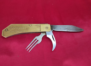 Vintage knife AEROFLOT Airplane USSR Foldable Pocket Set Fork Opener Soviet