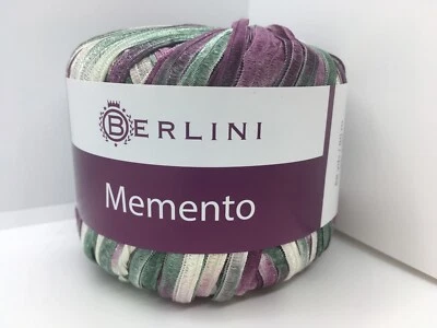 Memento - Berlini Ribbon Yarn #122 Provence - Grape Grey-Green Pearl 50gr 88yds - Image 1 of 4