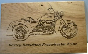 Harley Free Wheeler Trike Engraved Plaque,Wall Art,Car Art,Wall Hanging,Display - Picture 1 of 2