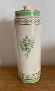 Vintage DAV ART Cylindrical Ceramic Lamp Body Only, Art Deco, Green, Gold, White - Picture 1 of 10