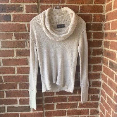 Женский свитер Michael Stars цвета слоновой кости SC621 с воротником-капотом легкий хлопок размер XS/S - Изображение 1 из 3