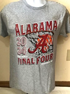 NCAA Basketball Final Four 2024 Alabama Crimson Tide Men's Short Sleeve Grey 2XL - Picture 1 of 3