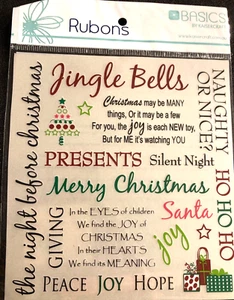 Kaisercraft Rubons Jingle Bells Christmas words & phrases, 18pc RO05 - Picture 1 of 4