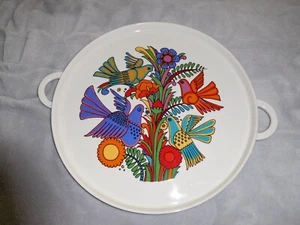 Villeroy & Boch ACAPULCO 12" rund Serviertablett Platte mit Griffen blauer Stempel - Bild 1 von 5