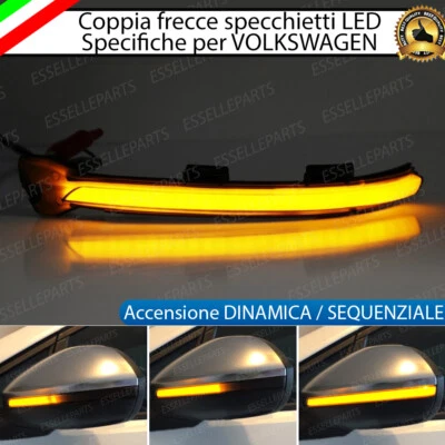 SET FRECCE SPECCHIETTI LED DINAMICHE PROGRESSIVE VW GOLF 7 VII 7.5 NERO FUME' - Immagine 1 di 4