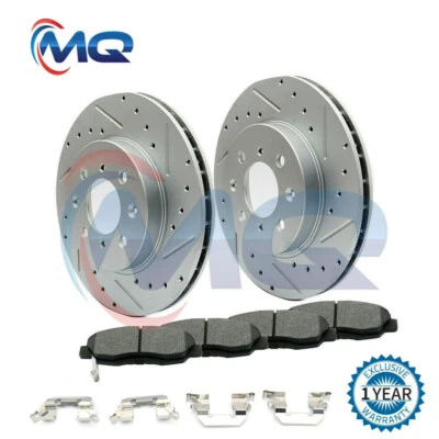 Novos rotores e pastilhas de freio de fenda dianteira para 1996 - 2003 2004 2005 Honda Civic - Imagem 1 de 4