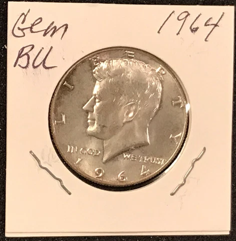 1964 Kennedy Silver  Half Dollar Gem BU Cover