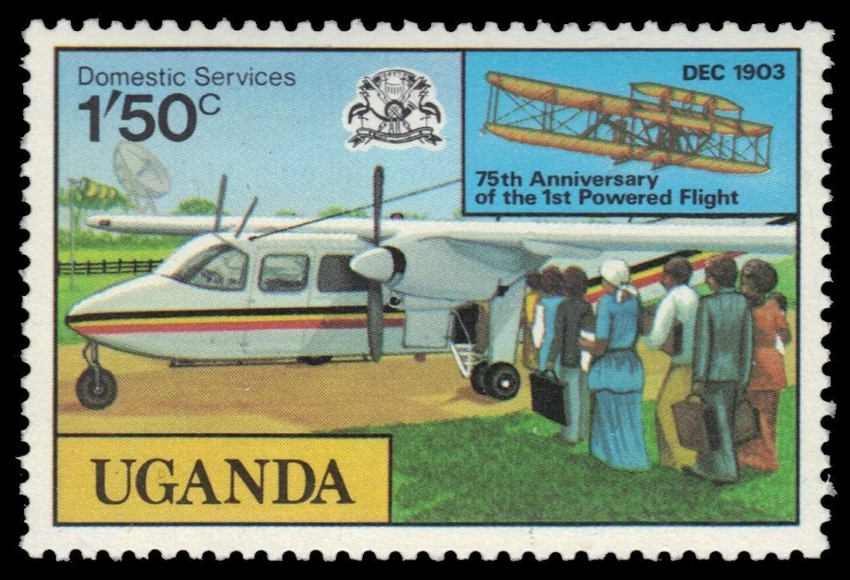 UGANDA 212 (SG230) - Powered Flight 75th Anniversary "Islander Plane" (pf13703) Foto 1 de 1