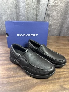 Rockport Eberdon Men's Loafers & Slip-Ons Black Leather/Flint Size 7.5 W - Picture 1 of 22