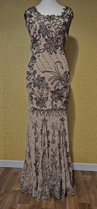 PHASE EIGHT £325 pink tapework maxi dress party sz 12 long evening Wedding guest - Picture 1 of 22
