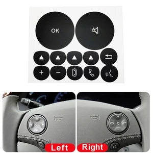 Steering Wheel Sticker Black Button Overlay Black Overlay With Lettering - Picture 1 of 7