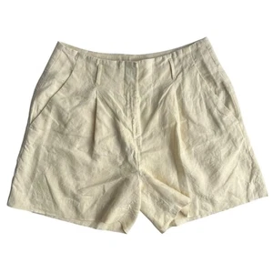 Banana Republic High Waisted Ivory Linen Pleated Shorts Size 14 Coastal Beachy  - Picture 1 of 6