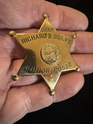 Insignia de colección del gobernador y sheriff Illinios Ogilvie Junior Posse HMK Hanson Foto 1 de 2