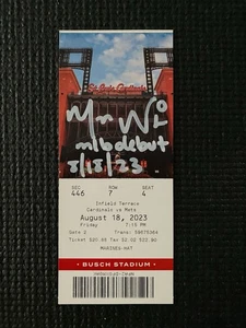 Masyn Winn Signed MLB Debut Ticket With Inscription St.Louis Cardinals - Picture 1 of 2