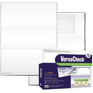 VersaCheck Secure Checks - 250 Blank Business Voucher Checks - White Canvas - - Picture 1 of 2