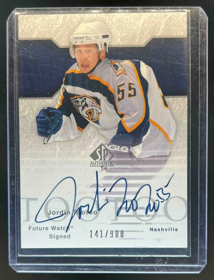 2003-04 SP Authentic Jordin Tootoo Auto RC Future Watch #141/900 Predators - Image 1 of 2