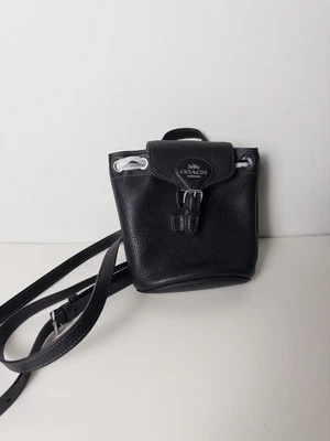 Новый с Ярлыками Coach CL408 Amelia черный трансформируемый рюкзак из черной кожи - Изображение 1 из 4