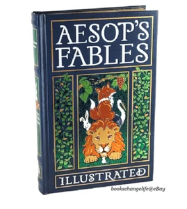 AESOP'S FABLES by Aesop Deluxe Leather Bound Illustrated Gilded Edition *New* - Picture 1 of 8