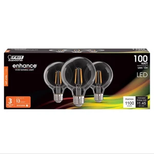 Feit Electric G25100927CAFIL3 Clear 10W Filament LED Bulb 4.5 L x 3.1 Dia. in. - Picture 1 of 1
