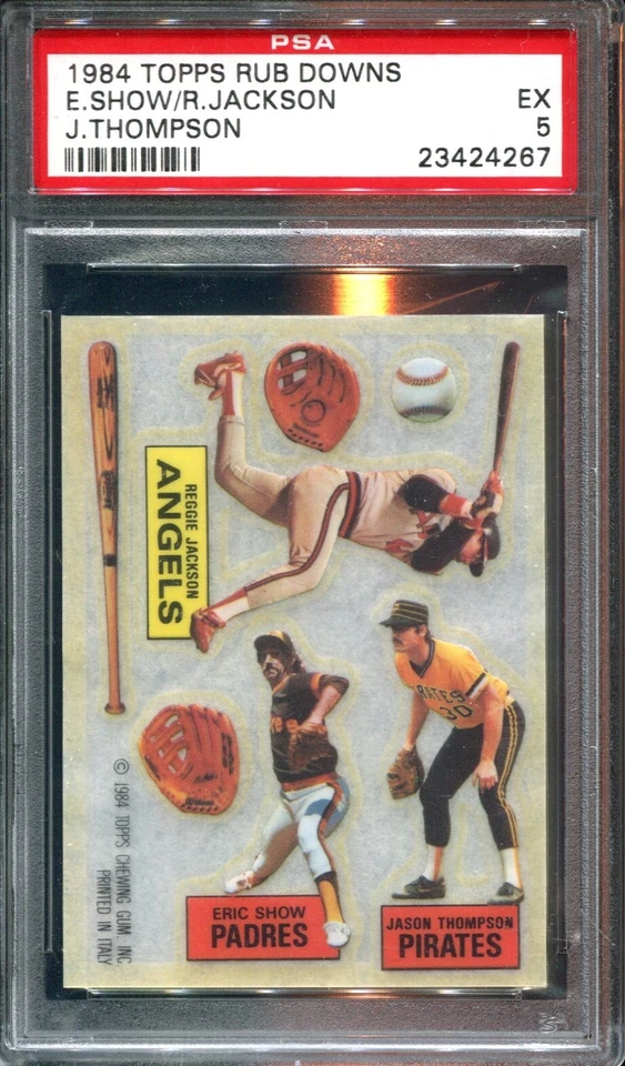 1984 TOPPS RUB DOWNS REGGIE JACKSON  PSA 5 - Image 1 of 1