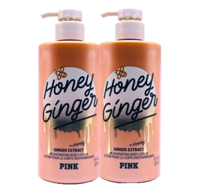 2 VICTORIA'S SECRET PINK HONEY GINGER REJUVENATING BODY LOTION 14 FL OZ NEW - Image 1 of 3