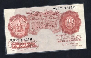 Banco de Inglaterra - Billete de 10 chelines L.K O'Brien/d11 - Imagen 1 de 2
